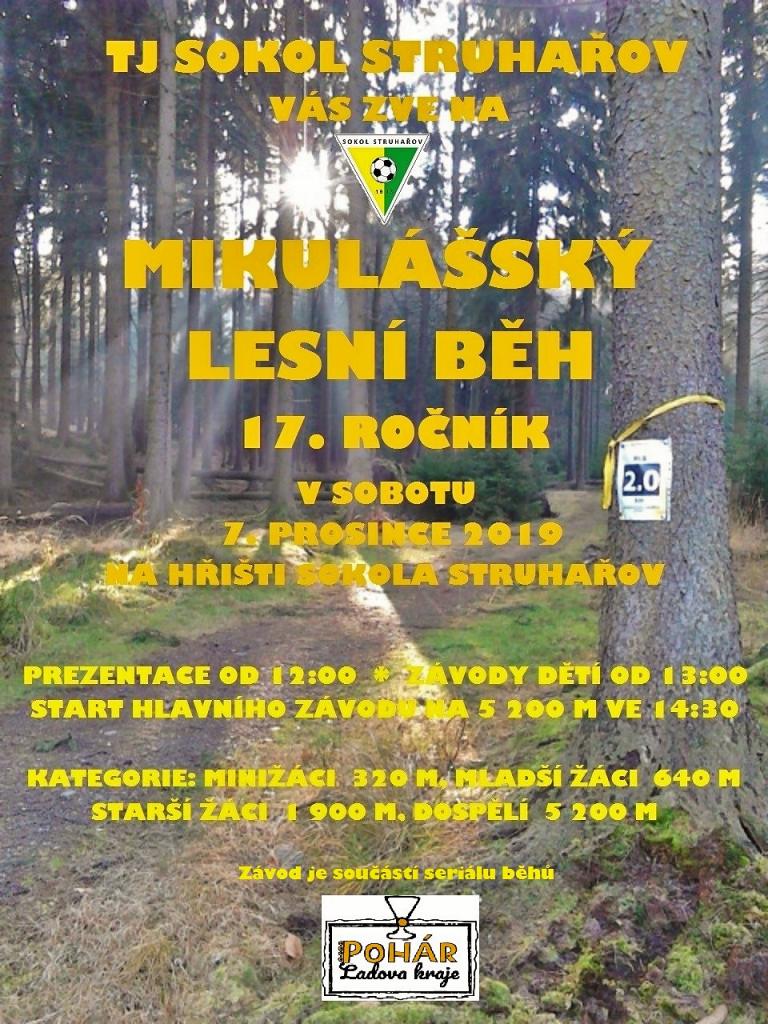 Mikulášský lesní běh - Struhařov - 3. běh Poháru Ladova kraje 